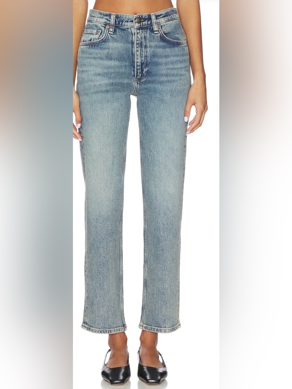 Rag and bone Harlow mid rise straight jeans fit big